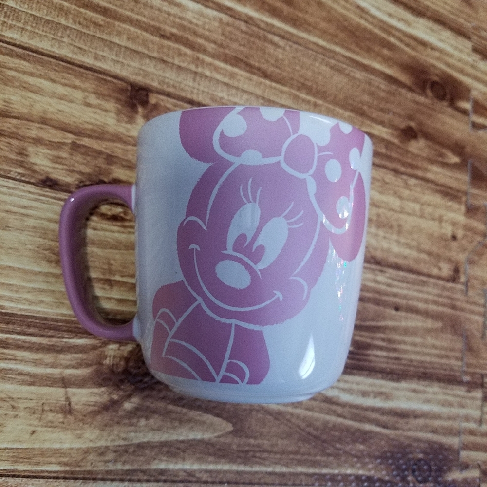Disney Store Pink Metallic/White Minnie Mouse Ceramic Mug